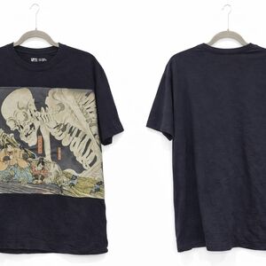 Uniqlo X Boston Museum Black Graphic Tee with Kuniyoshi Painting Design
